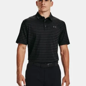 Mens UA Under Armour Muscle Golf Polo Shirt Top Playoff Stripe Athletic
